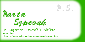 marta szpevak business card